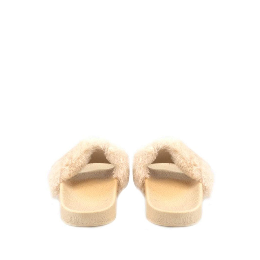 Tianna diamante link chain on fur mule