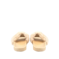Tianna diamante link chain on fur mule