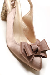 Kirra slingback with bow trim court