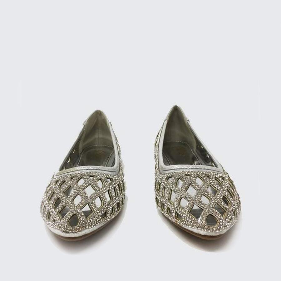 Stella flat diamante cut out detail shoe