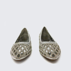 Stella flat diamante cut out detail shoe