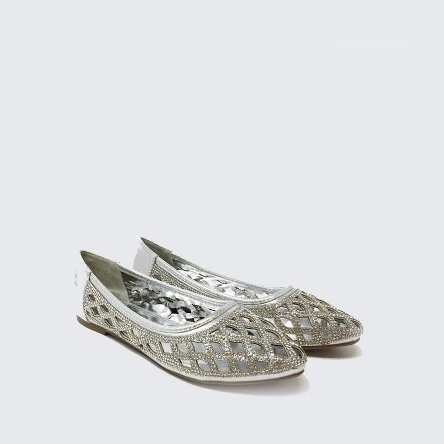 Stella flat diamante cut out detail shoe