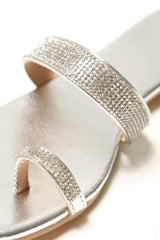 Lalla flat diamante toe post sandal