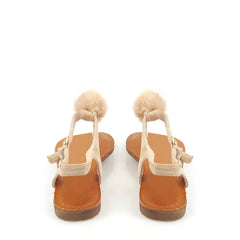Cannia toe post pom pom flat sandal