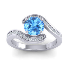 Swiss Blue Topaz and Diamond