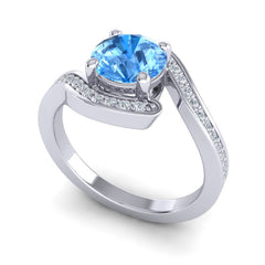 Swiss Blue Topaz and Diamond