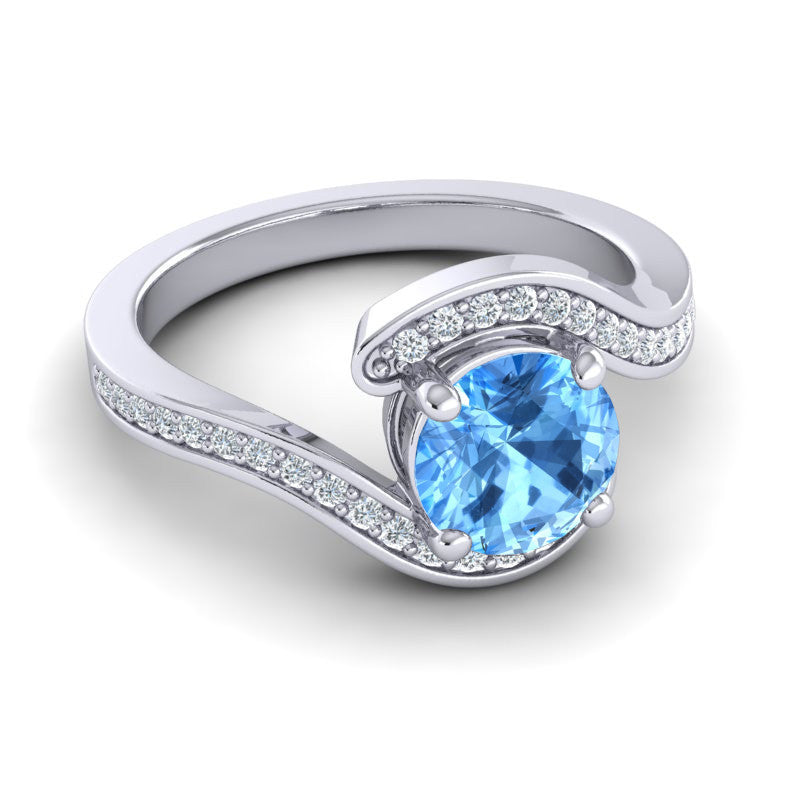 Swiss Blue Topaz and Diamond