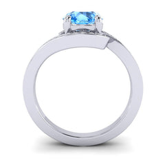 Swiss Blue Topaz and Diamond
