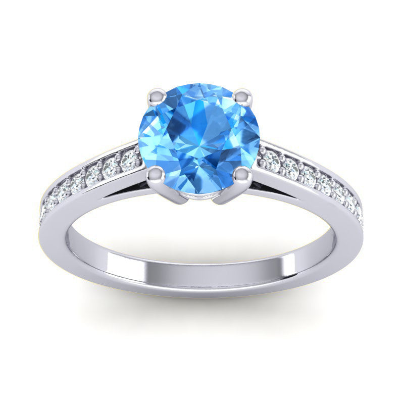 Swiss Blue Topaz and Diamond