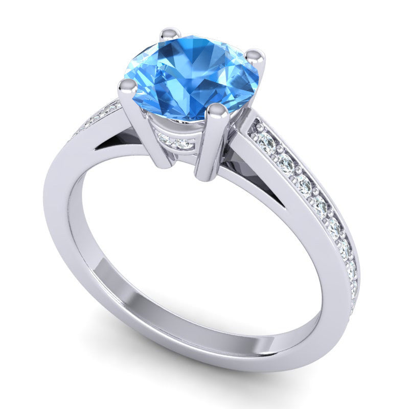 Swiss Blue Topaz and Diamond