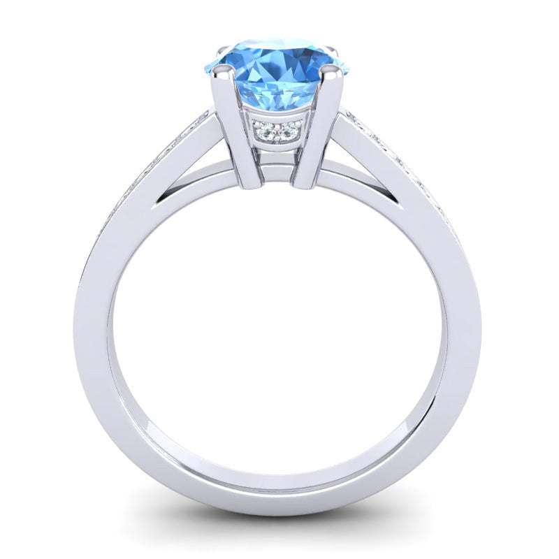 Swiss Blue Topaz and Diamond