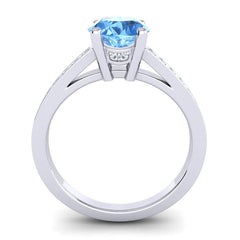 Swiss Blue Topaz and Diamond