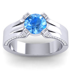 Swiss Blue Topaz and Diamond