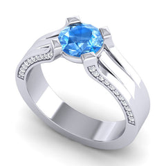 Swiss Blue Topaz and Diamond