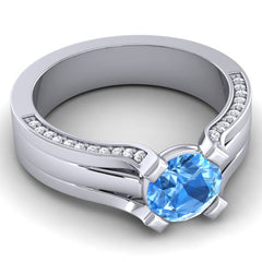 Swiss Blue Topaz and Diamond