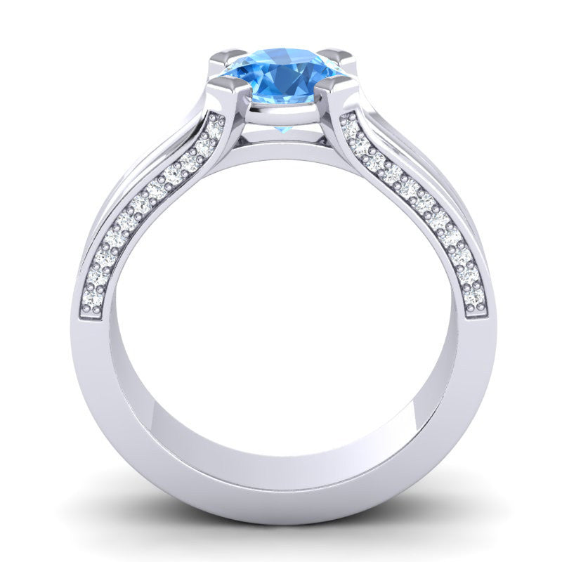 Swiss Blue Topaz and Diamond