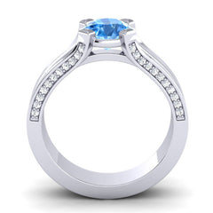 Swiss Blue Topaz and Diamond