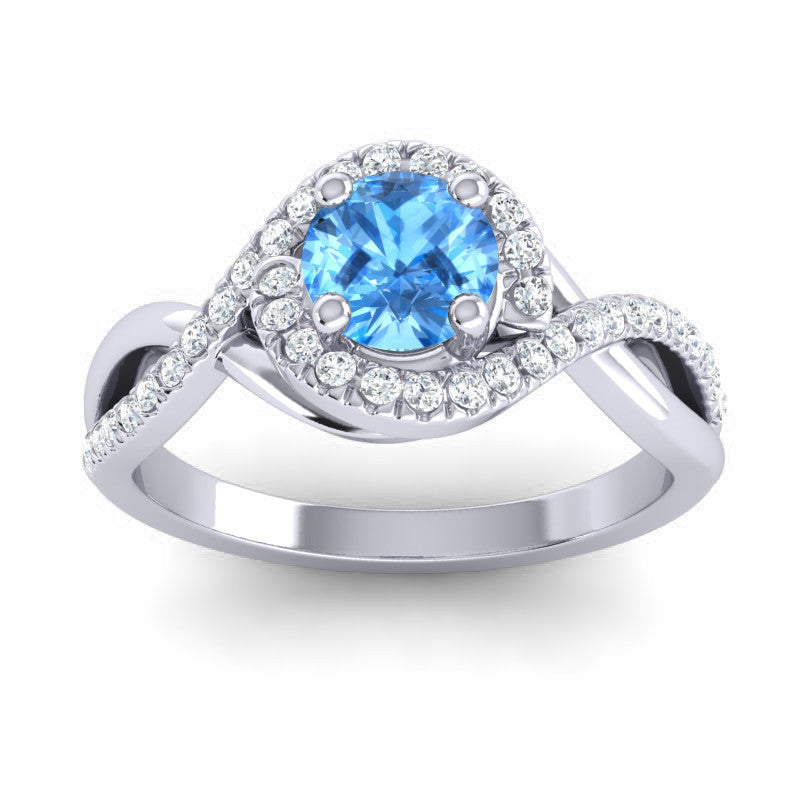 Swiss Blue Topaz and Diamond