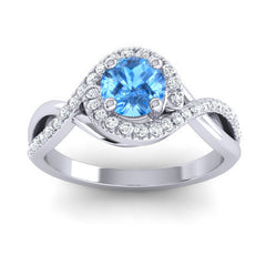 Swiss Blue Topaz and Diamond