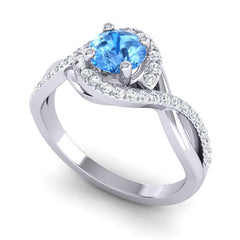 Swiss Blue Topaz and Diamond