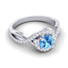 Swiss Blue Topaz and Diamond