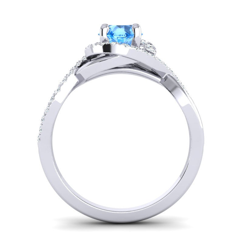 Swiss Blue Topaz and Diamond