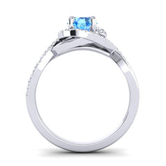 Swiss Blue Topaz and Diamond