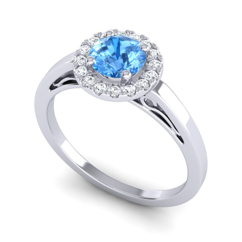 Swiss Blue Topaz and Diamond