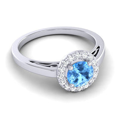 Swiss Blue Topaz and Diamond
