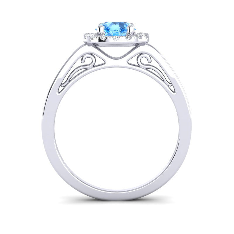 Swiss Blue Topaz and Diamond