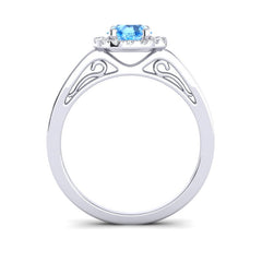 Swiss Blue Topaz and Diamond