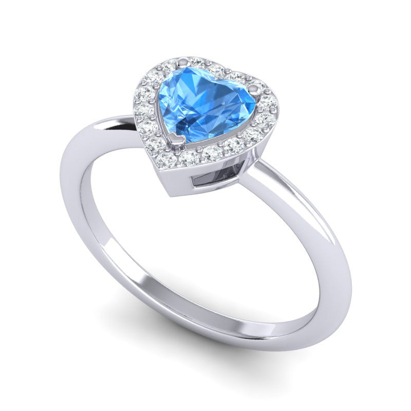 Swiss Blue Topaz and Diamond