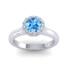 Swiss Blue Topaz and Diamond