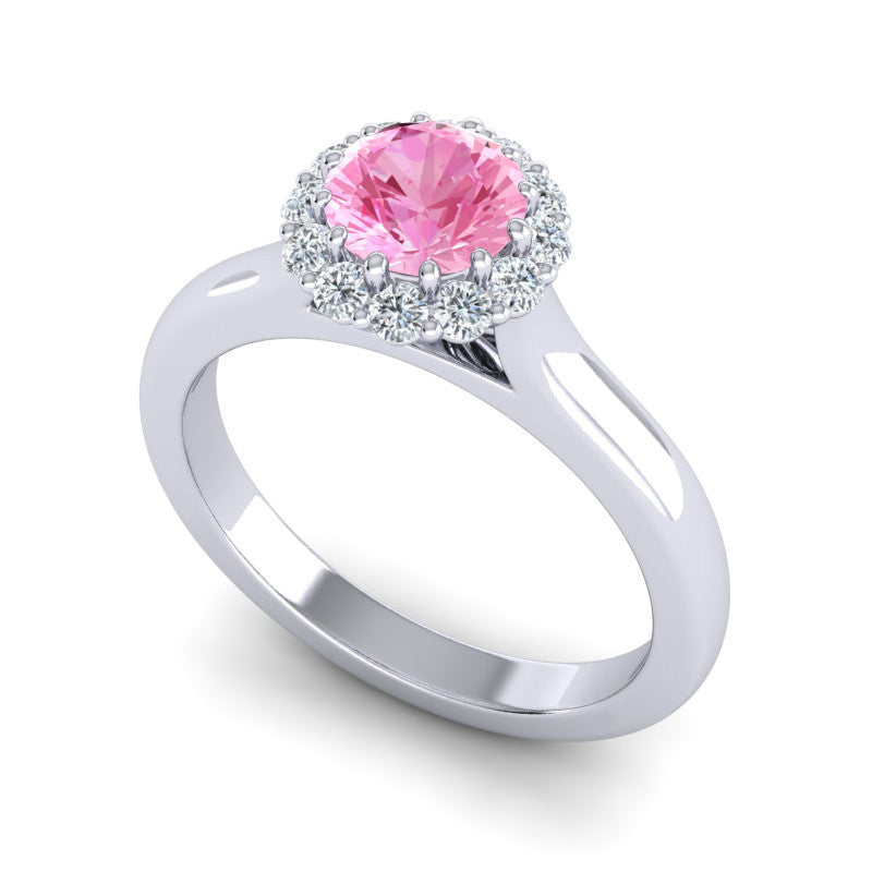 Pink Tourmaline and Diamond