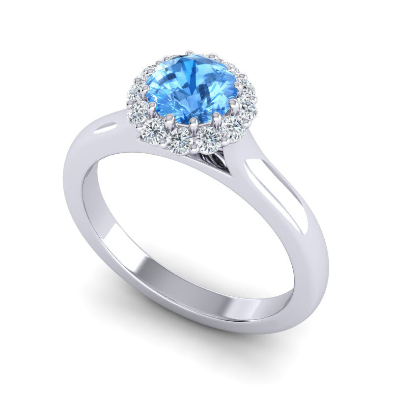 Swiss Blue Topaz and Diamond
