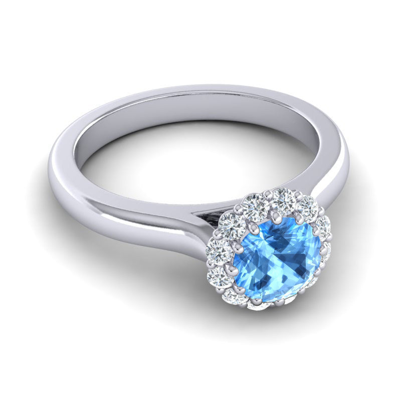 Swiss Blue Topaz and Diamond