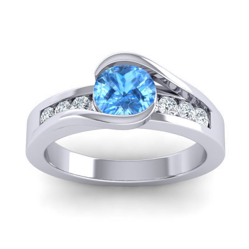 Swiss Blue Topaz and Diamond