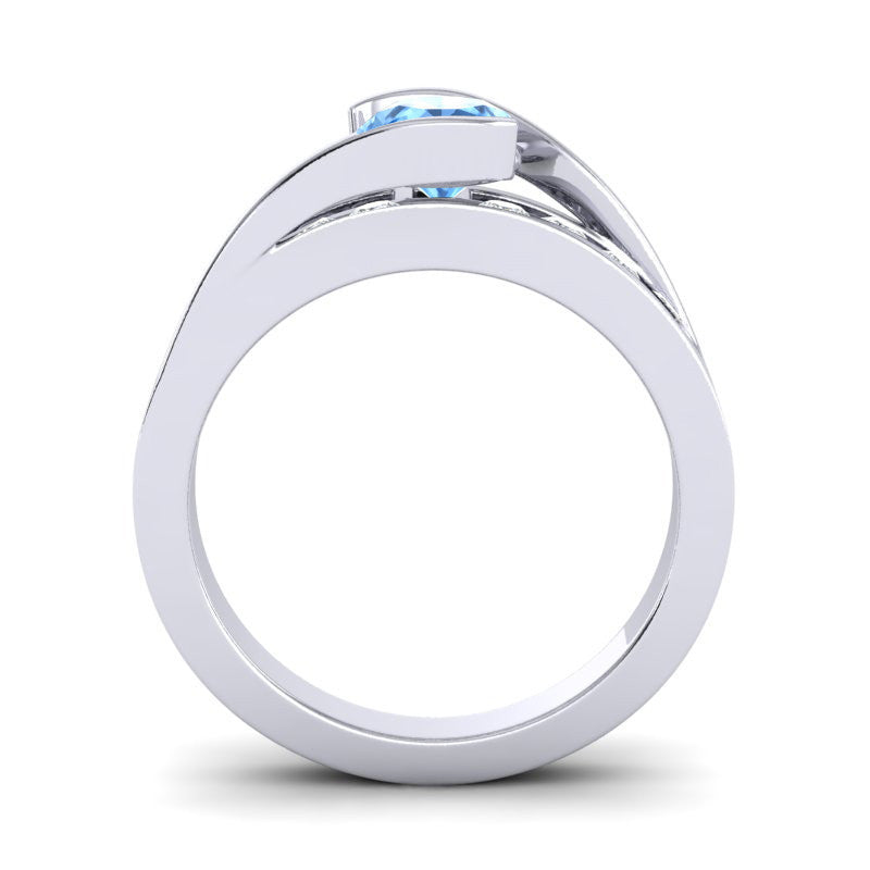 Swiss Blue Topaz and Diamond