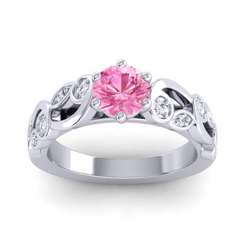 Pink Tourmaline and Diamond