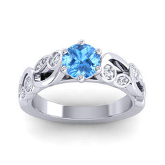Swiss Blue Topaz and Diamond