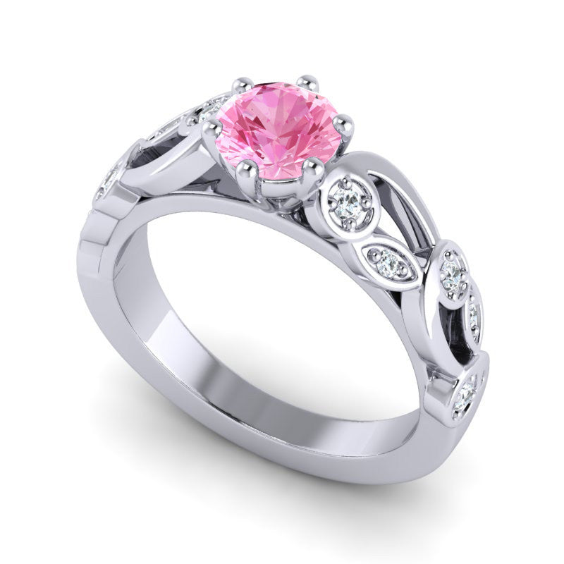 Pink Tourmaline and Diamond