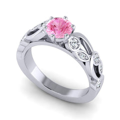 Pink Tourmaline and Diamond