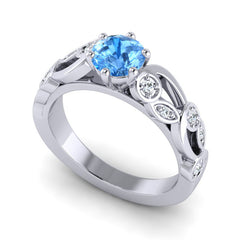 Swiss Blue Topaz and Diamond
