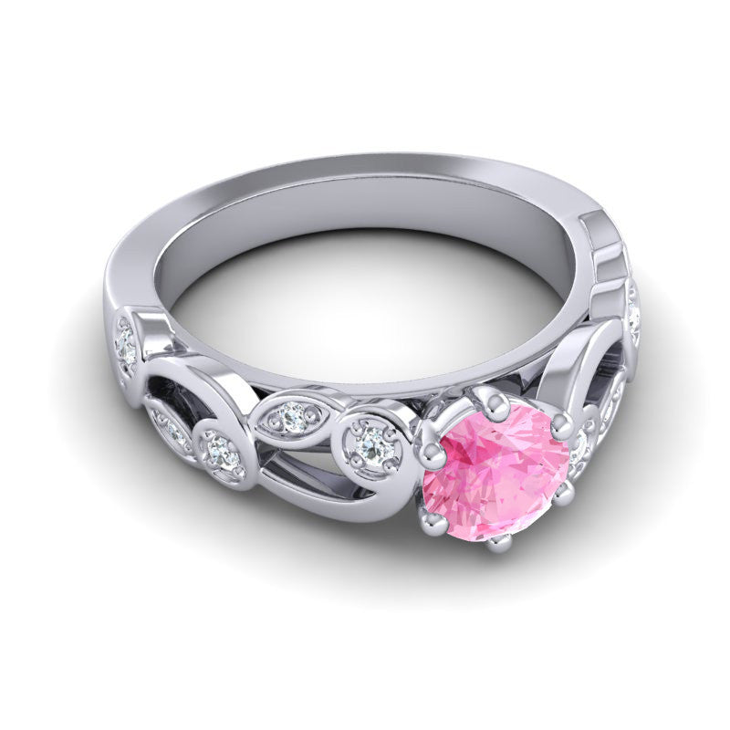 Pink Tourmaline and Diamond