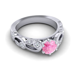 Pink Tourmaline and Diamond
