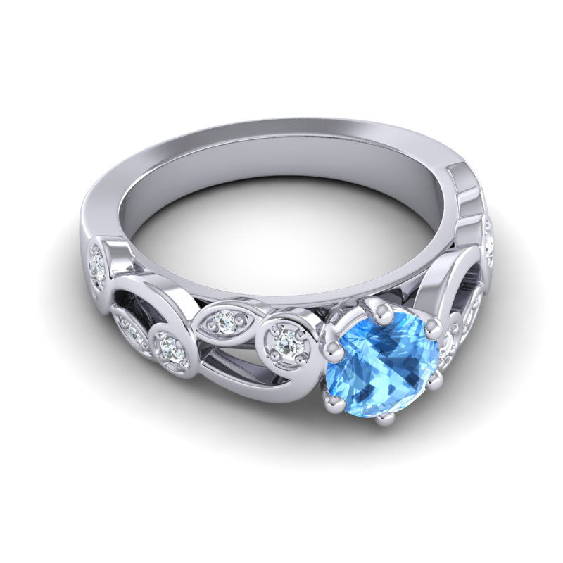 Swiss Blue Topaz and Diamond