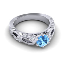 Swiss Blue Topaz and Diamond