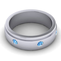 Swiss Blue Topaz Band
