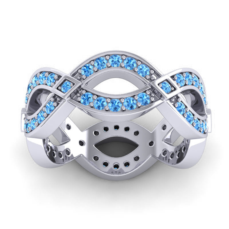 Swiss Blue Topaz Band