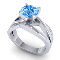 Swiss Blue Topaz and Diamond